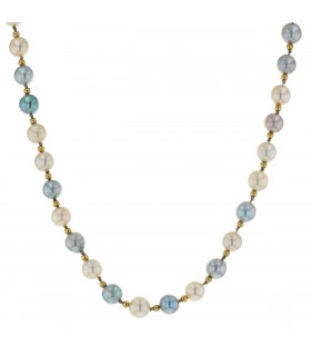 Collier or, perles de culture