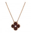 Van Cleef & Arpels Vintage Alhambra gold, bull’s eye quartz and diamond necklace