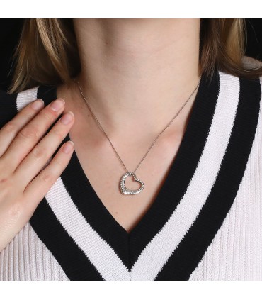 Tiffany & Co. Open Heart platinum and diamonds necklace