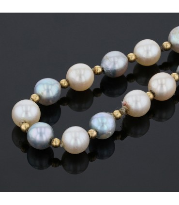Collier or, perles de culture