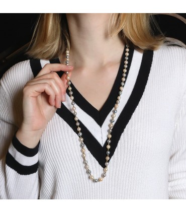 Collier or, perles de culture