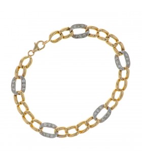 Two tones gold and diamonds bracelet