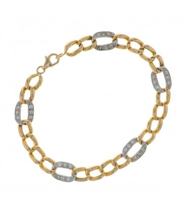 Two tones gold and diamonds bracelet