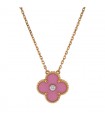 Van Cleef & Arpels Alhambra diamond, porcelain and gold necklace