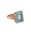 Bague or, aigue-marine