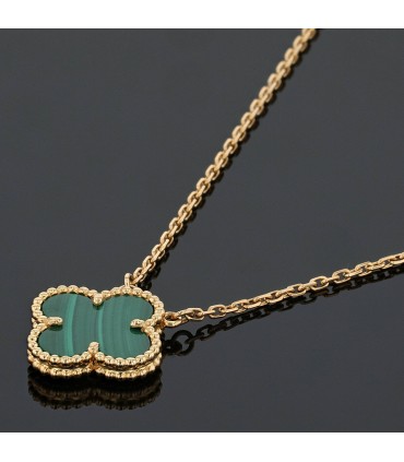 Van Cleef & Arpels Vintage Alhambra malachite and gold necklace