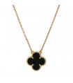 Van Cleef & Arpels Vintage Alhambra onyx and gold necklace