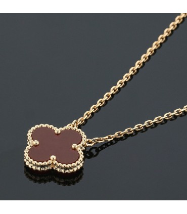 Van Cleef & Arpels Vintage Alhambra cornelian and gold necklace