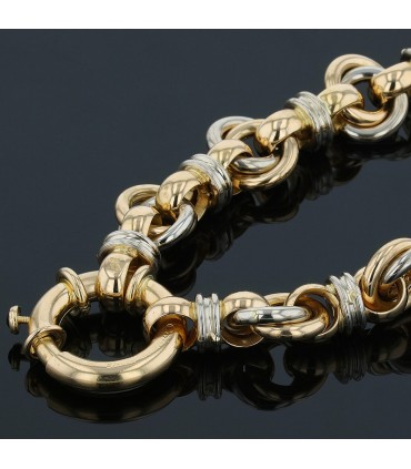 Caplain three tones gold necklace