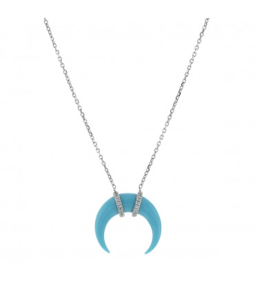 Djula Corne, turquoise, diamonds and gold necklace