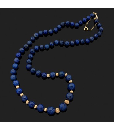 Collier or et lapis