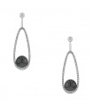 Boucles d’oreilles or, perles de culture, diamants