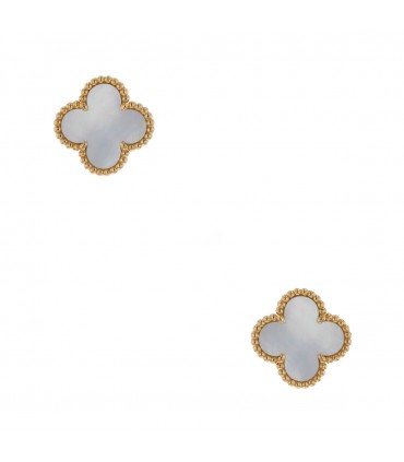 Van Cleef & Arpels Alhambra gold and mother-of-pearl earrings