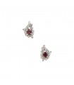 Boucles d’oreilles or, rubis et diamants