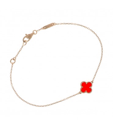 Van Cleef & Arpels Sweet Alhambra cornaline and gold bracelet