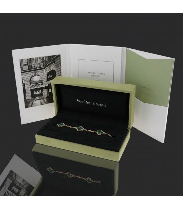 Van Cleef & Arpels Vintage Alhambra malachite and gold bracelet