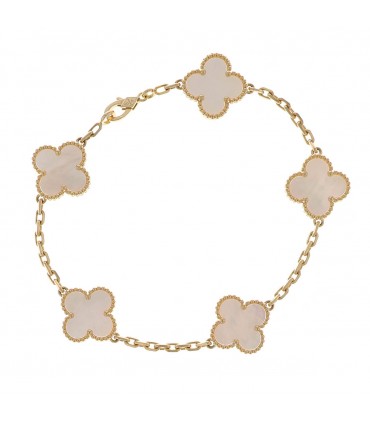 Van Cleef & Arpels Vintage Alhambra mother-of-pearl and gold bracelet
