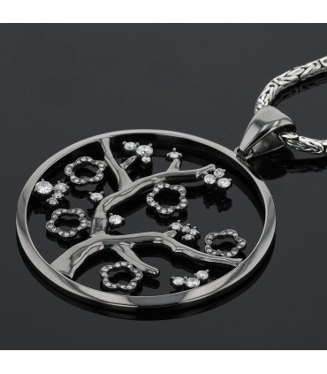 Diamonds, gold and silver necklace