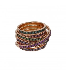 Colored sapphires and gold ring