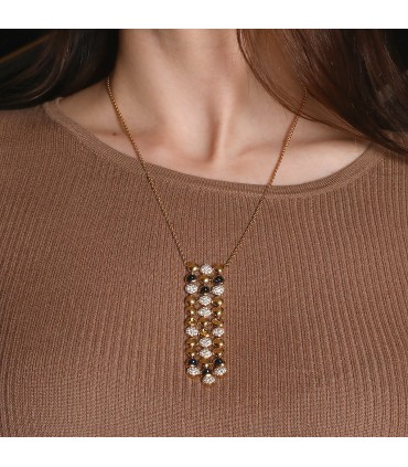 Marina B gold, sapphires, yellow sapphires and diamonds necklace