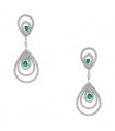 Diamonds, emeralds and gold earrings