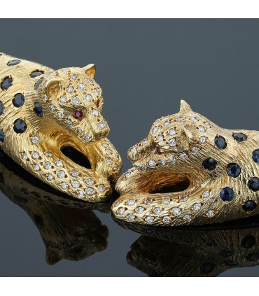 Gold, sapphires, diamonds and rubies necklace