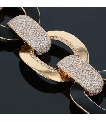 Diamonds, ebony and gold bracelet