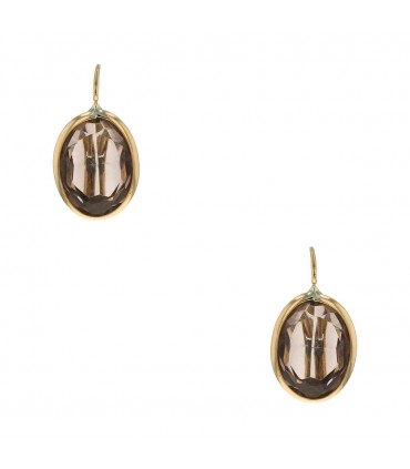 Gold and quartz earrings