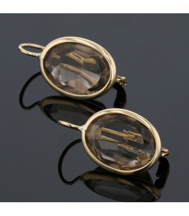 Gold and quartz earrings