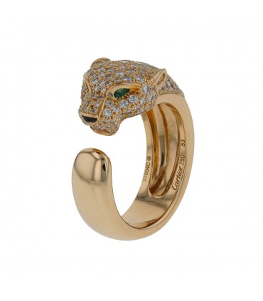 Cartier Panthère diamonds, emeralds, onyx and gold ring