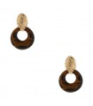 Van Cleef & Arpels gold, tiger eye quartz and onyx earrings
