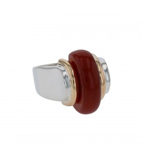 Puiforcat silver, gold and cornaline ring