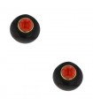 Boucles d’oreilles, bois, or, corail