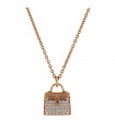 Hermès Amulettes Kelly diamonds and gold necklace