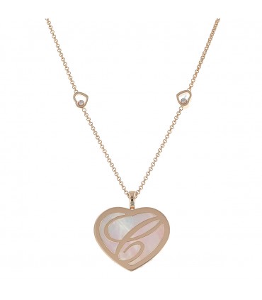 Chopard Happy Hearts mother-of-pearl, diamonds and gold necklace