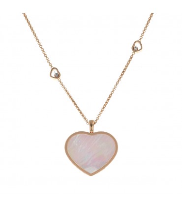 Chopard Happy Hearts mother-of-pearl, diamonds and gold necklace