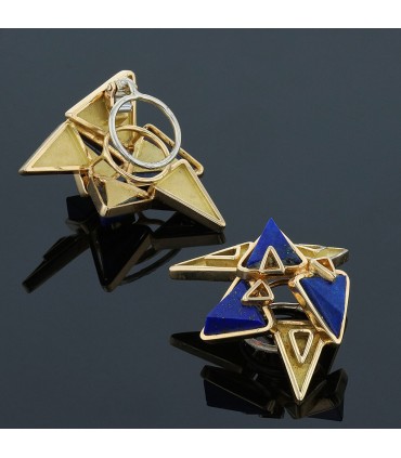 Chaumet gold and lapis lazuli earrings