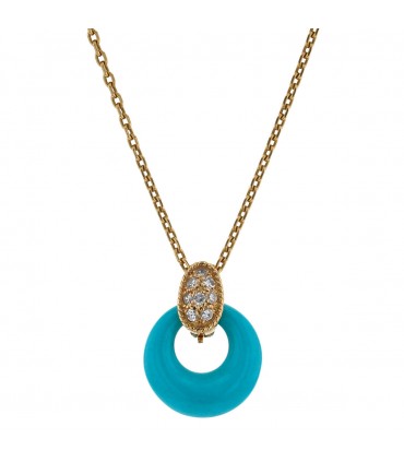 Van Cleef & Arpels gold, diamonds and turquoise necklace