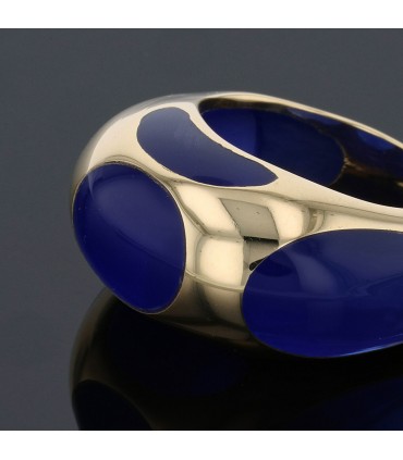 Gold and blue resin ring