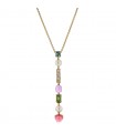 Bulgari Allegra cultured pearls, topaze, amethyst, peridot, tourmaline, diamonds and gold necklace