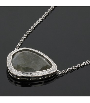 Djula Magic Stone agate and gold necklace
