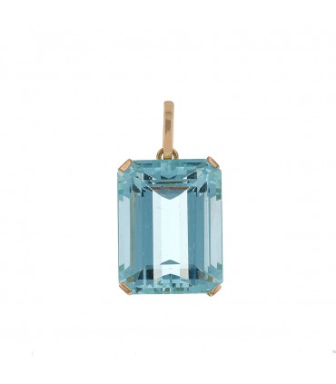 Gold and aquamarine pendant