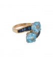 Sapphires, topazes and gold ring