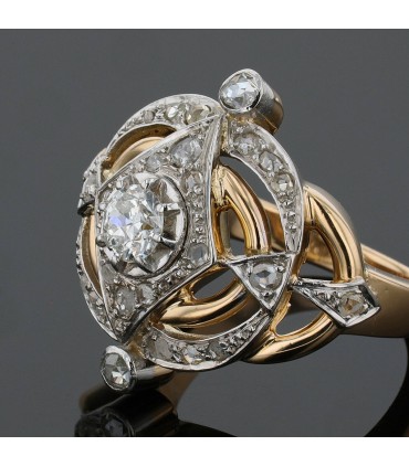 Bague or, diamants