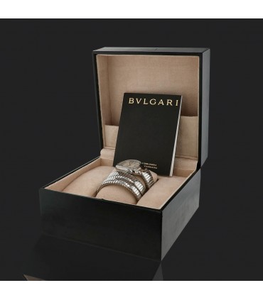 Bulgari Serpenti stainless steel and diamonds watch