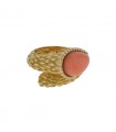 Coral and gold ring