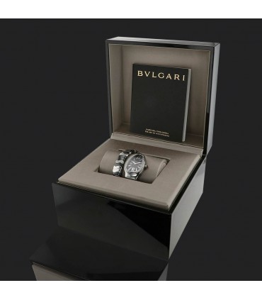 Bulgari Serpenti ceramic, diamonds and stainless steel watch