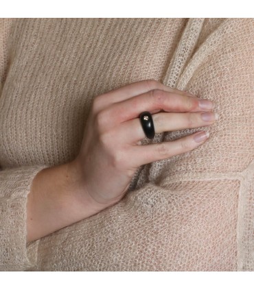 Bague bois, or, diamant