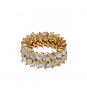 Alliance or, diamants navette