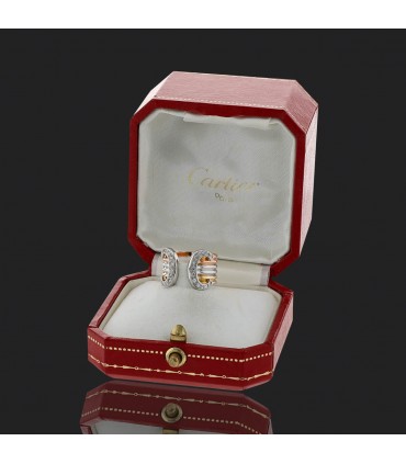 Cartier Double C three tones gold and diamonds ring